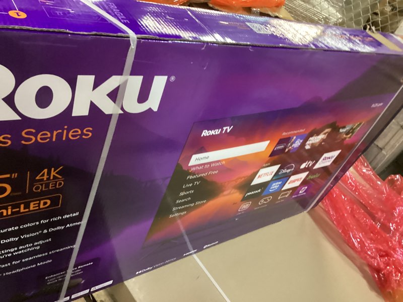 Condition photo showing Good Condition for Roku Smart TV 2025 – 55-Inch Plus Series, Mini-LED TV – RokuTV with Enhanced Voice Remote – Flat Screen 4K QLED Television with Dolby Vision & Wi-Fi for Streaming Live Local News, Sports TV only 55"