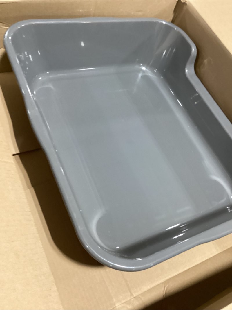 Condition photo showing Good Condition for 1 Pack of Extra Large Cat Litter Box (ABS Material), Low Entry Senior Litter Pen for Geriatric Kitty Big Cats, Jumbo Pet Safe Litter Boxes Tray for Indoor Pets Potty (Gray, 24" L x 20" W) Large (Pack of 1) Dark Gray