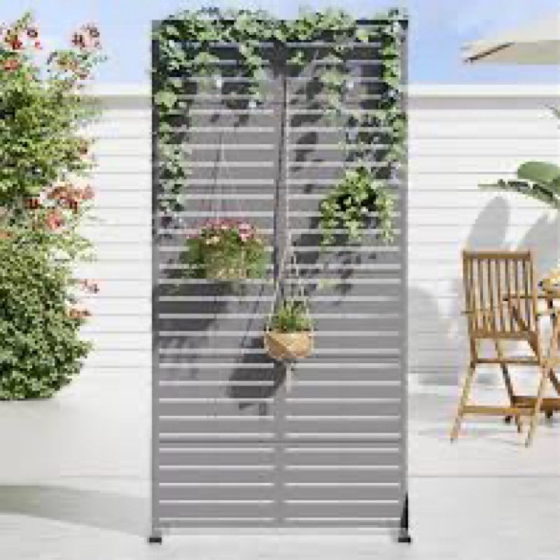 privacy metal screen fence panel horizontal stripe pattern