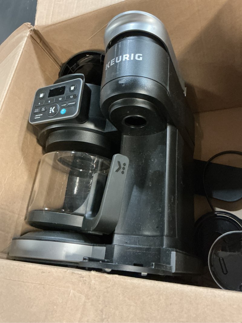 Condition photo showing As Is for keurig k-duo hot & iced single serve & carafe coffee maker, multistream technology, 72oz reservoir (gen 2)
