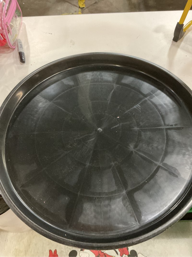 Condition photo showing As Is for eccliy 6 pack plastic plant saucer heavy duty planter saucers large plant pot saucers plastic water trays for indoors and outdoors flower plant plant drip (black,23 inch) 23 inch black