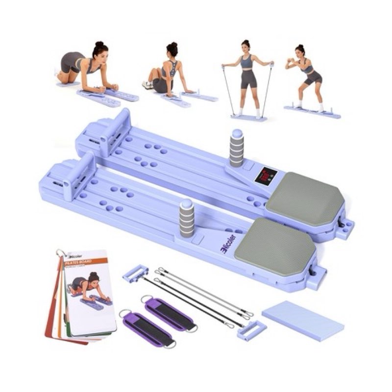 nicoler portable pilates reformer set- pilates board 8-in-1 multi-functional ..