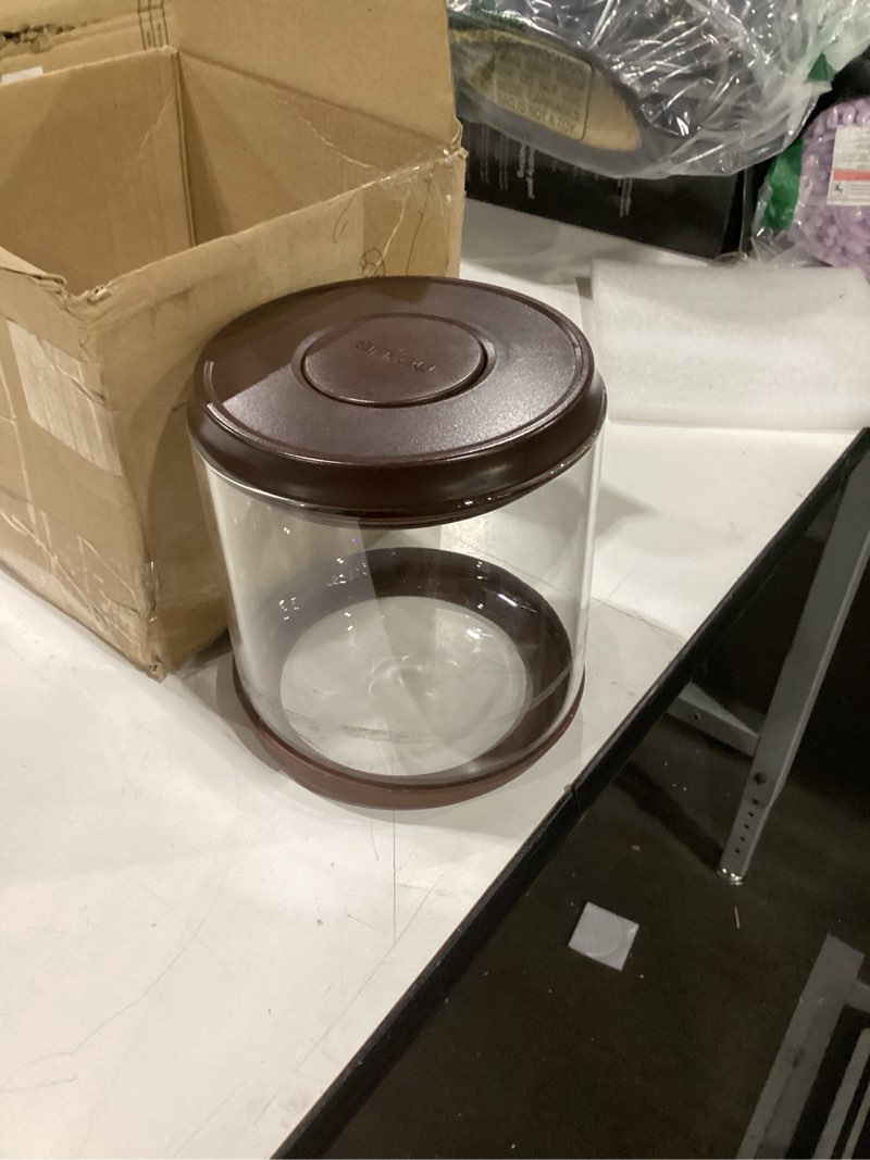 Condition photo showing Good Condition for airtight coffee canister, 13 oz borosilicate glass coffee bean storage container with pop lid, co2 releasing valve for grounds coffee, beans, sugar, 0.81lb 13 oz - clear