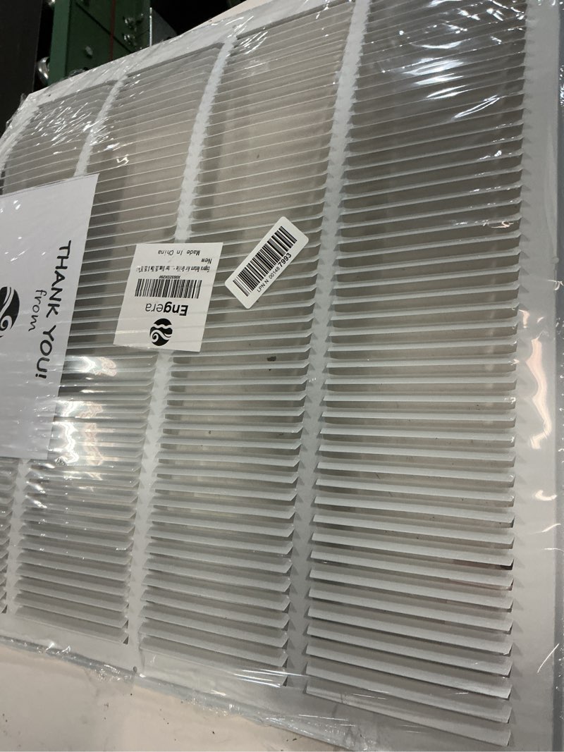 Condition photo showing Good Condition for engera return air grille - sidewall and ceiling - hvac vent duct cover diffuser - white 24" x 24" [outer dims: 25.75w x 25.75"h]