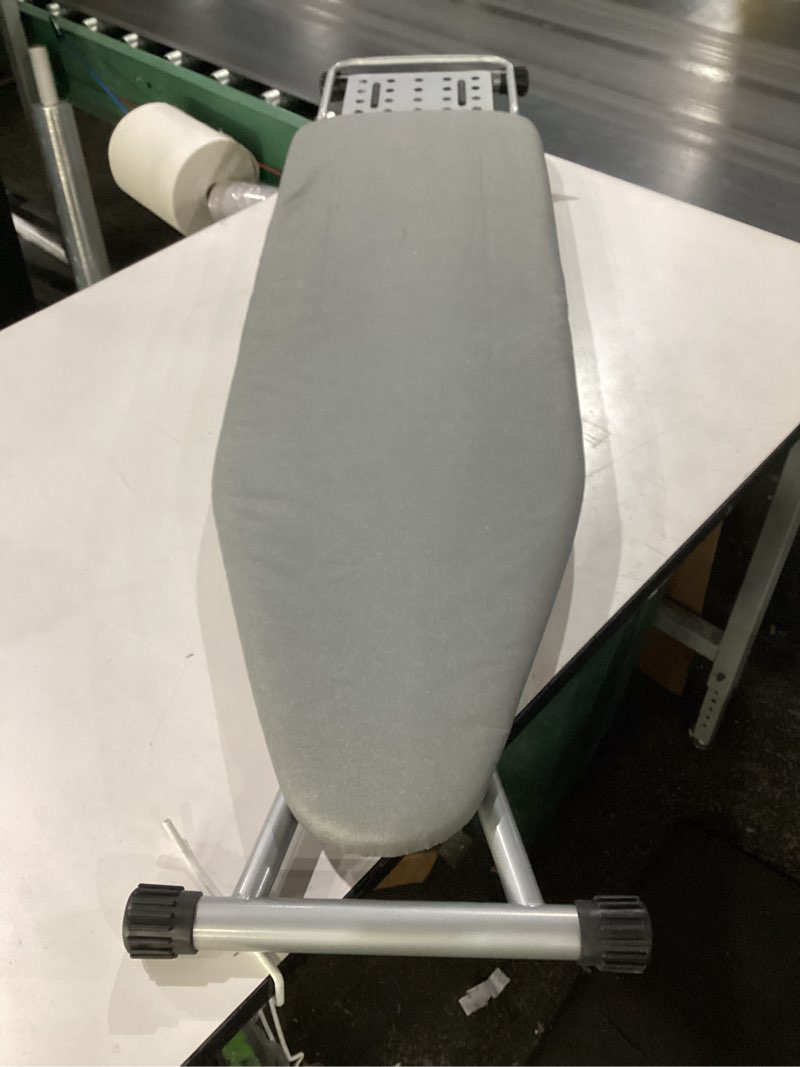 Condition photo showing Good Condition for ironing board, heat resistant cover iron board with steam rest, non-slip foldable ironing stand. heavy sturdy metal frame legs iron stand(13 * 34 * 53 inches) (silver gray)