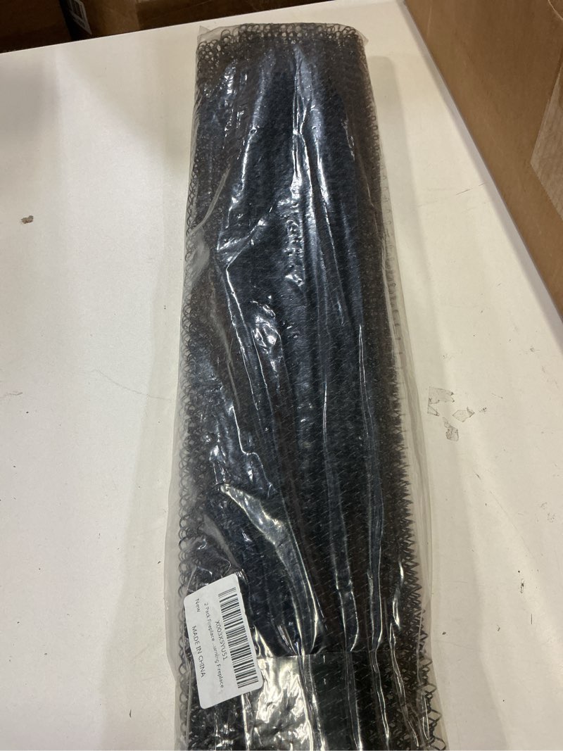 Condition photo showing Good Condition for 2 Pack Fireplace Mesh Screen Curtain,22”x24” Spark Guard Chain for Hearth,Metal Fireplace Replacement Black Hanging Mesh Curtain Screens for Home Wood Burning Fireplace 24" x 22"