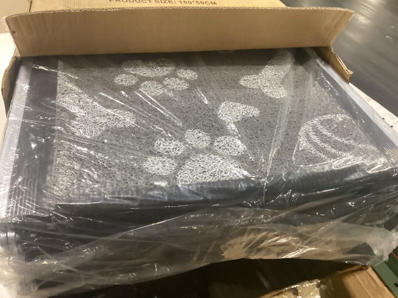 Condition photo showing New/Like New for heavy-duty 22 lb dog ramp for large dogs, car, suv & truck, 71" long x 20" wide, built for maximum stability, aluminum pet ramp with side-strap stability system, 250 lb capacity