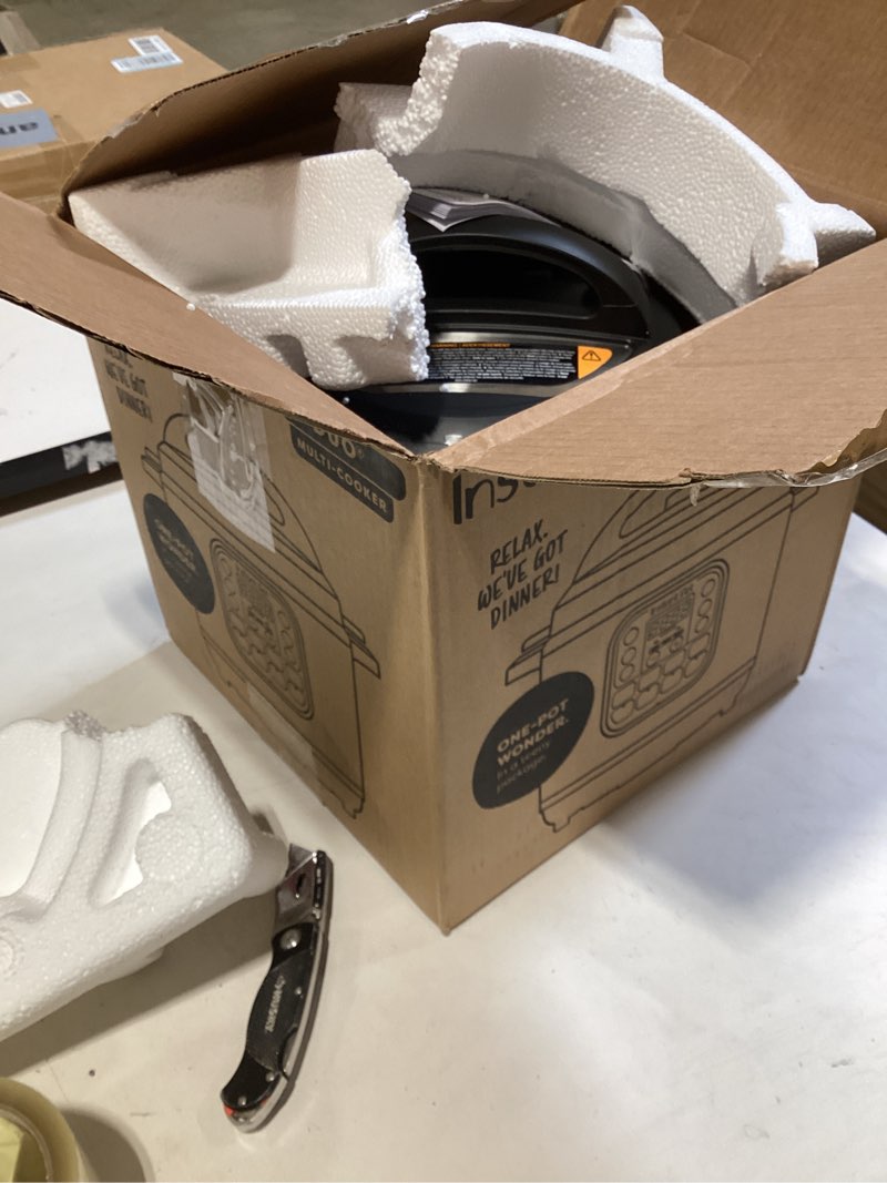 Condition photo showing New/Like New for instant pot duo 7-in-1 mini electric pressure cooker, slow rice cooker, steamer, sauté, yogurt maker, warmer & sterilizer, includes free app with over 1900 recipes, stainless steel, 3 quart