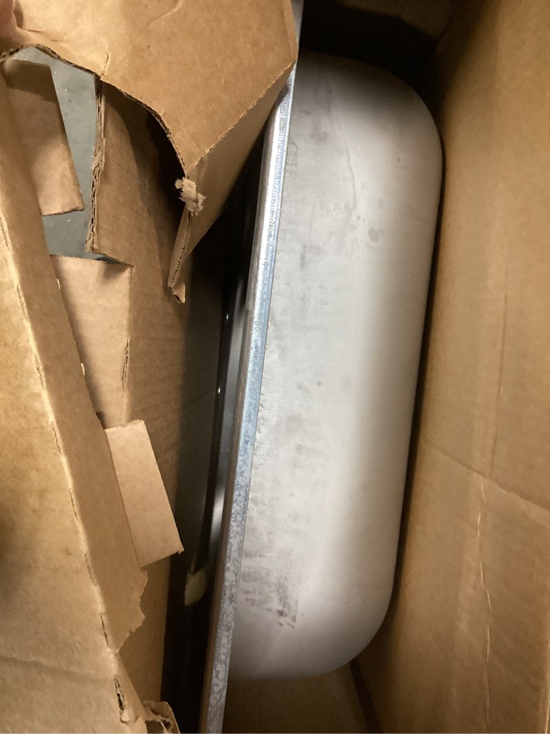 Condition photo showing As Is for Elkay Dayton D125212 Single Bowl Drop-in Stainless Steel Sink 25 x 21 22 Gauge 2 Faucet Holes