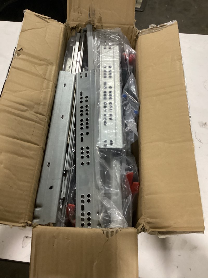 Condition photo showing As Is for 20 Inch 6 Pair Undermount Soft Close Drawer Slides Full Extension Drawer Glides Runners with 3D Locking Device for Frameless Cabinet 6 20 Inch