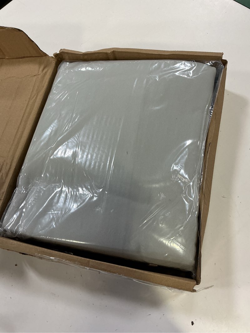 Condition photo showing New/Like New for amazon basics lightweight breathable, ultra-soft, wrinkle-free luxury microfiber 4-piece bed sheet set with 14-inch deep pockets, full, light gray, solid light gray full
