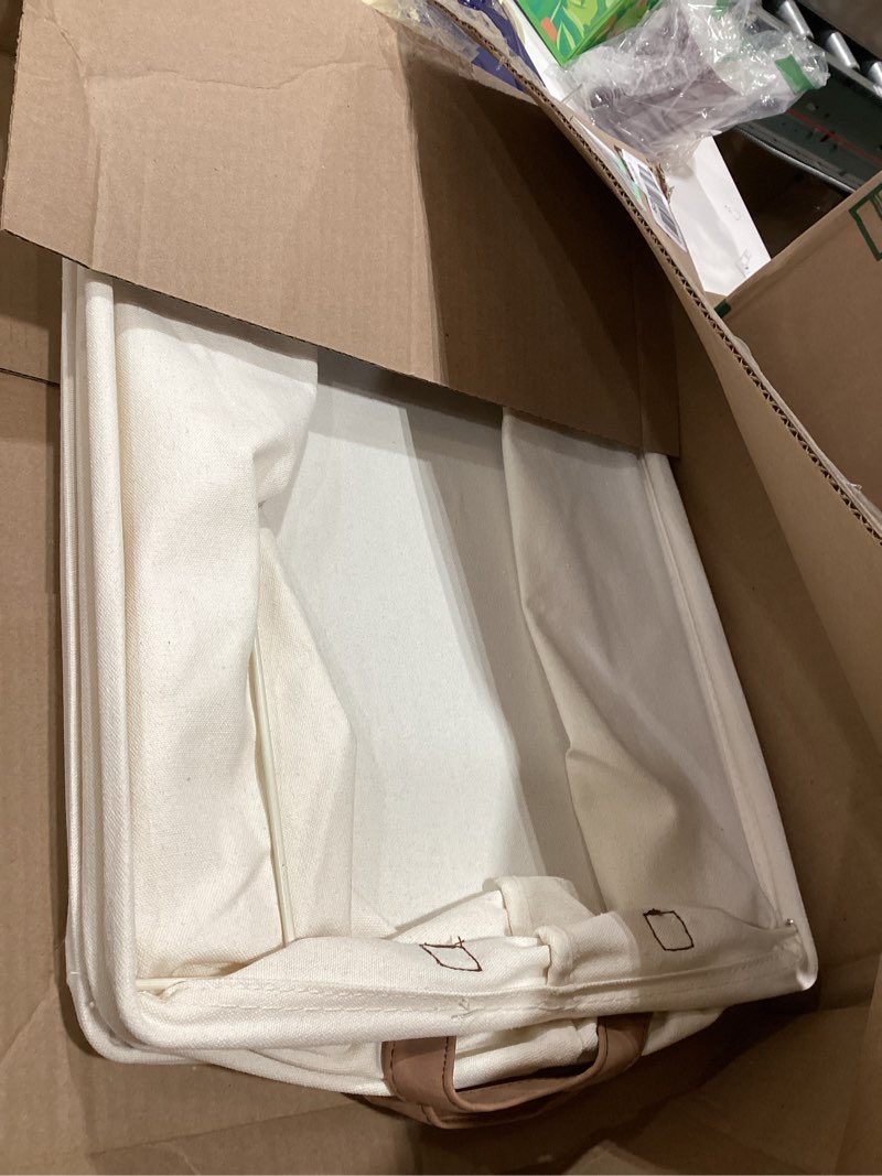 Condition photo showing Good Condition for StorageWorks Fabric Storage Bins, Large Storage Baskets for Shelves, Closet Organizers and Storage Bins with Metal Frame, Handles, Natural Color, 2-Pack Natural Color 16 ½" L x 12" W x 10 ¼" H