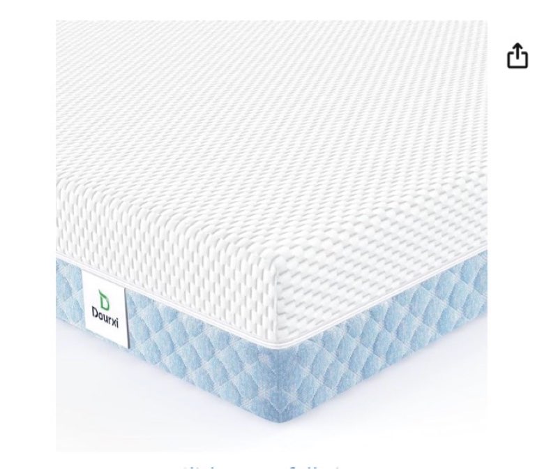 dourxi mini crib mattress, 38x24x4 inch dual sided comfort gel memory foam, breathable premium baby 