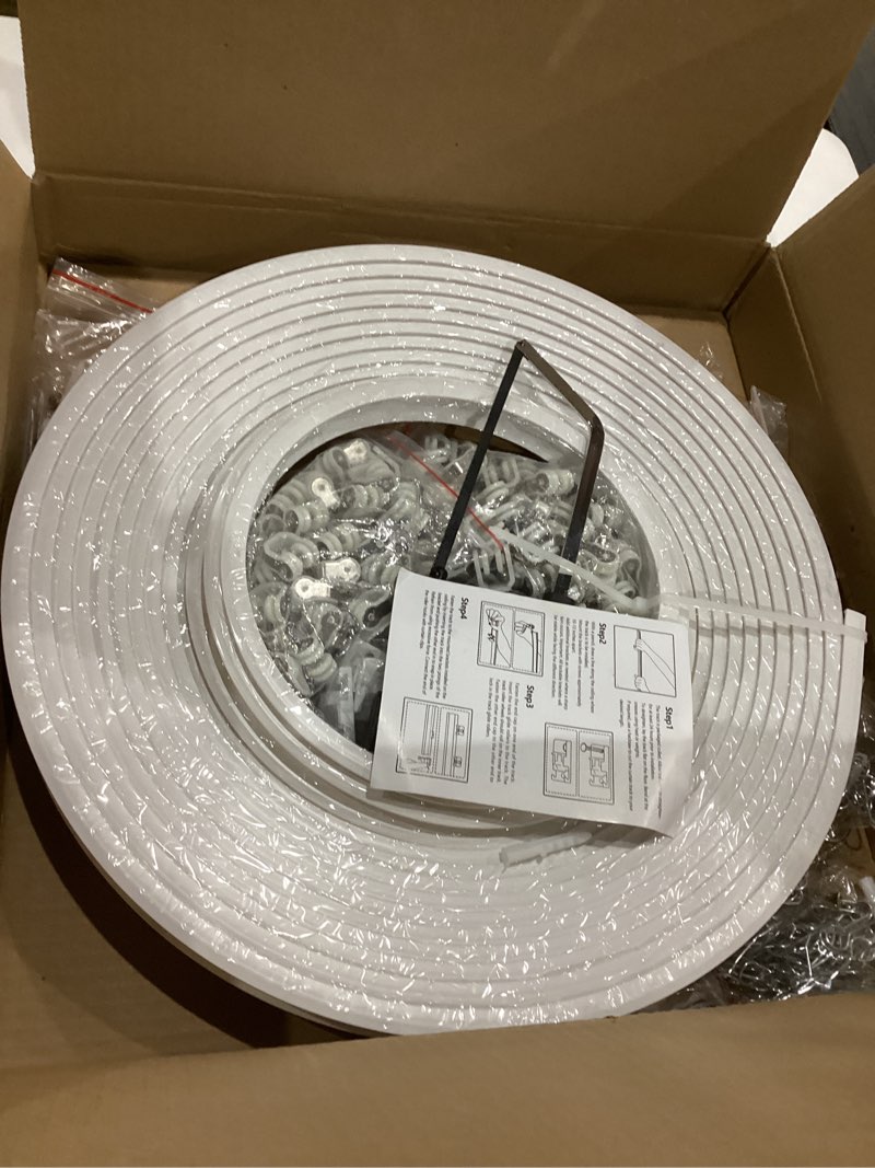 Condition photo showing New/Like New for Flexible bendable ceiling curtain track, curved curtain rod with silent roller bracket, room divider, curtain rod, RV curtain ceiling track (White, 12 Meters (39.4 FT) White 12 Meters