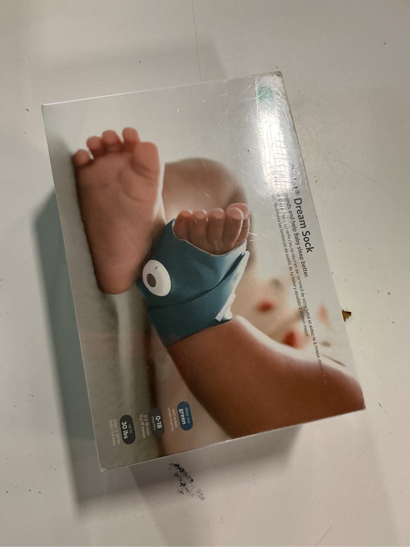 Condition photo showing New/Like New for Owlet - Dream Sock FDA-Cleared Smart Baby Monitor with Live Health Readings and Notifications - Deep Sea Green