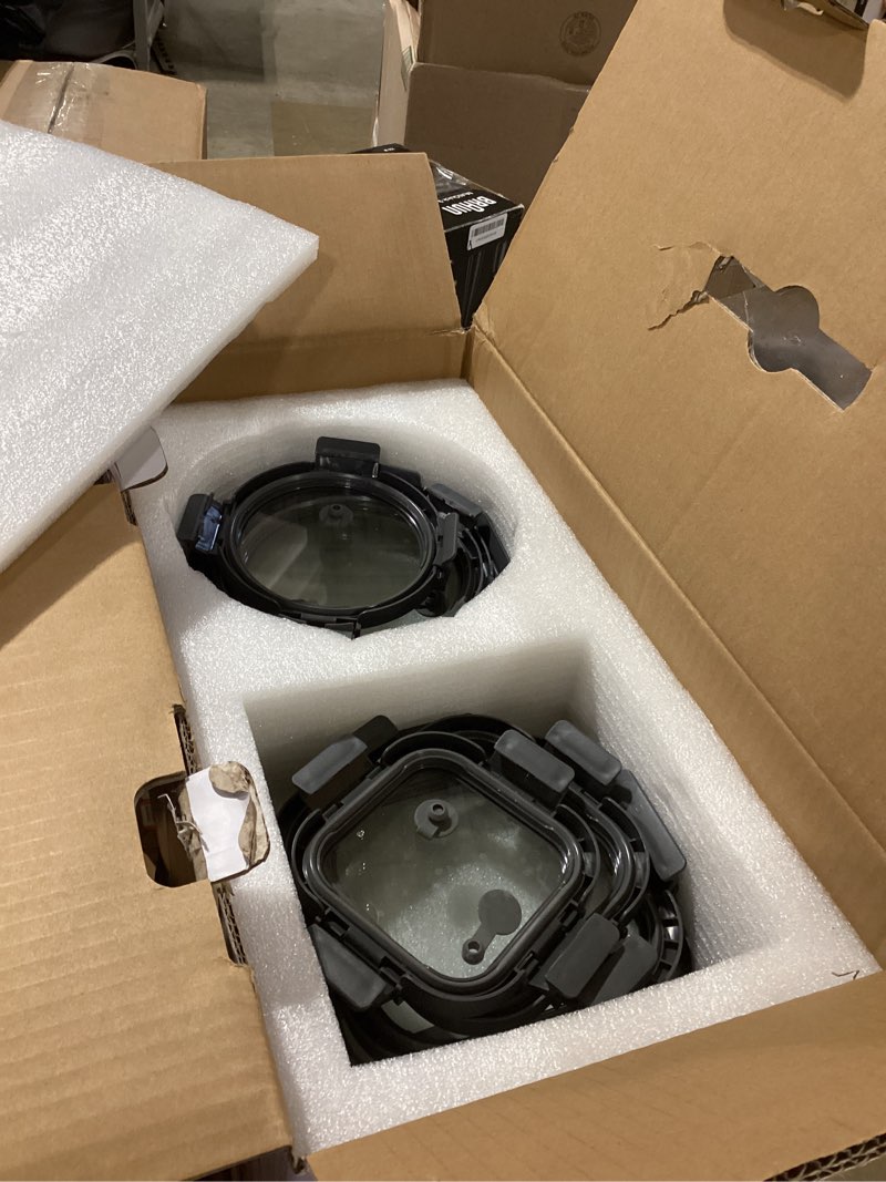 Condition photo showing Good Condition for 12-pack glass containers with tempered lids – borosilicate, oven-safe(-4°f~950°f), airtight, bpa-free, multi-size for meal prep, dishwasher safe (gray)