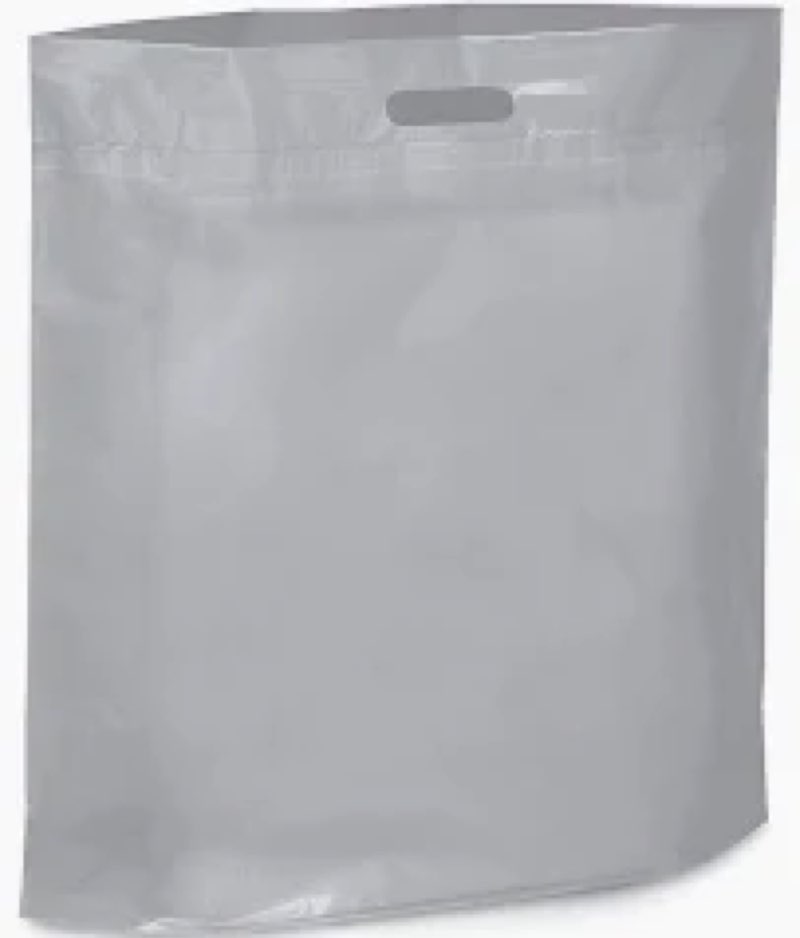 Infinite Pack Silver 20"x20"(100pcs) Thank You Merchandise Bags, Die Cut Handles, Retail Shopping Ba