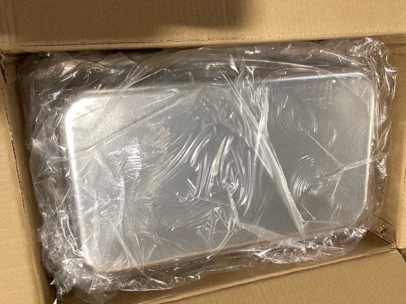 Condition photo showing Good Condition for stainless steel hotel pan, 6-pack 6 inch deep full size steam table pan, upgrade anti-jam 20.8" l x 13" w hotel pans food containers for home, party, restaurant, hotel, buffet