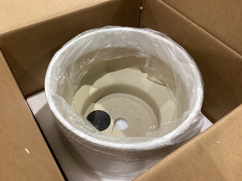 Condition photo showing Good Condition for 13 inch ceramic pots for plants, large planters for indoor plants with drainage hole, modern indoor plant pots for home office, honeycomb ceramic planter pots, white white 13 inch