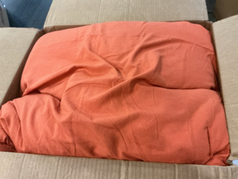 Condition photo showing Good Condition for Bedsure Full Size Comforter Set, Burnt Orange Soft Prewashed Bedding for All Seasons, 3 Pieces GentleSoft™ Warm Down Alternative Bed Set, 1 Lightweight Comforter (82"x86") and 2 Pillowcases (20"x26") Full(82"x86") 23 - Orange