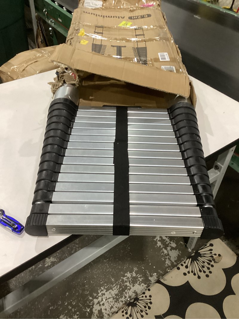 Condition photo showing New/Like New for RIKADE Telescoping Ladder 20.3FT & Attic Ladder, Heavy Duty Aluminum with Non-Slip Feet, 330lb Capacity for RV, Attic, Loft & Multi-Surface Use Aluminum 6.2m/20.3FT