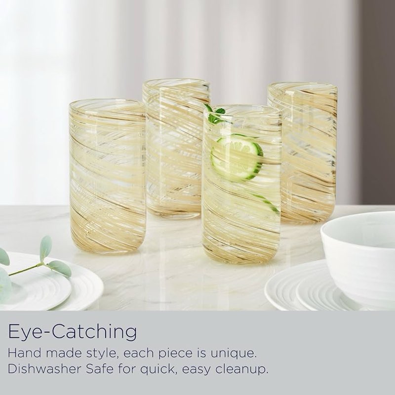 mikasa color swirl 18 oz. highball glasses
