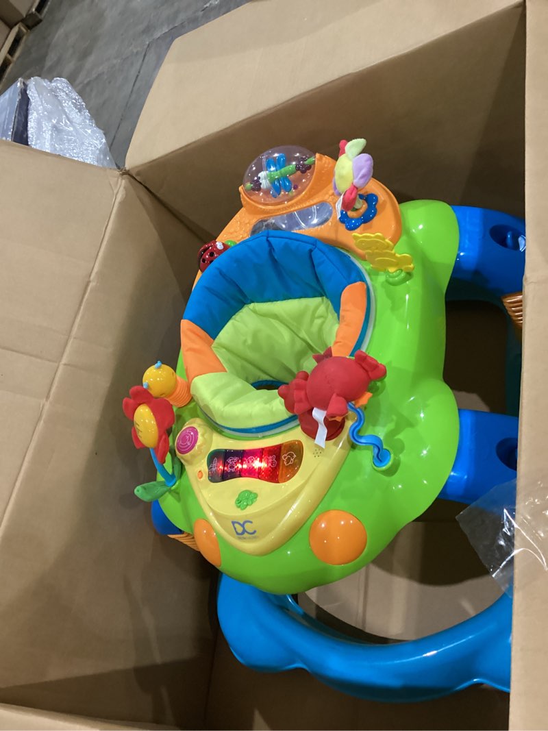 Condition photo showing Good Condition for delta children lil play station 4-in-1 activity walker - rocker, activity center, bouncer, walker - adjustable seat height - fun toys for baby, blue blue activity walker