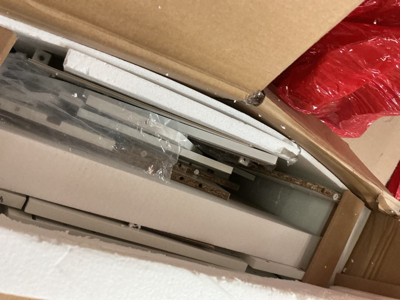 Condition photo showing As Is for COMHOMA Vanity Desk with Mirror and Lights, Makeup Vanity Table with 4 Drawers & Storage Shelves, Large HD Mirror, 3 Color Modes & Adjustable Brightness, Modern Dressing Table for Bedroom, White White Large