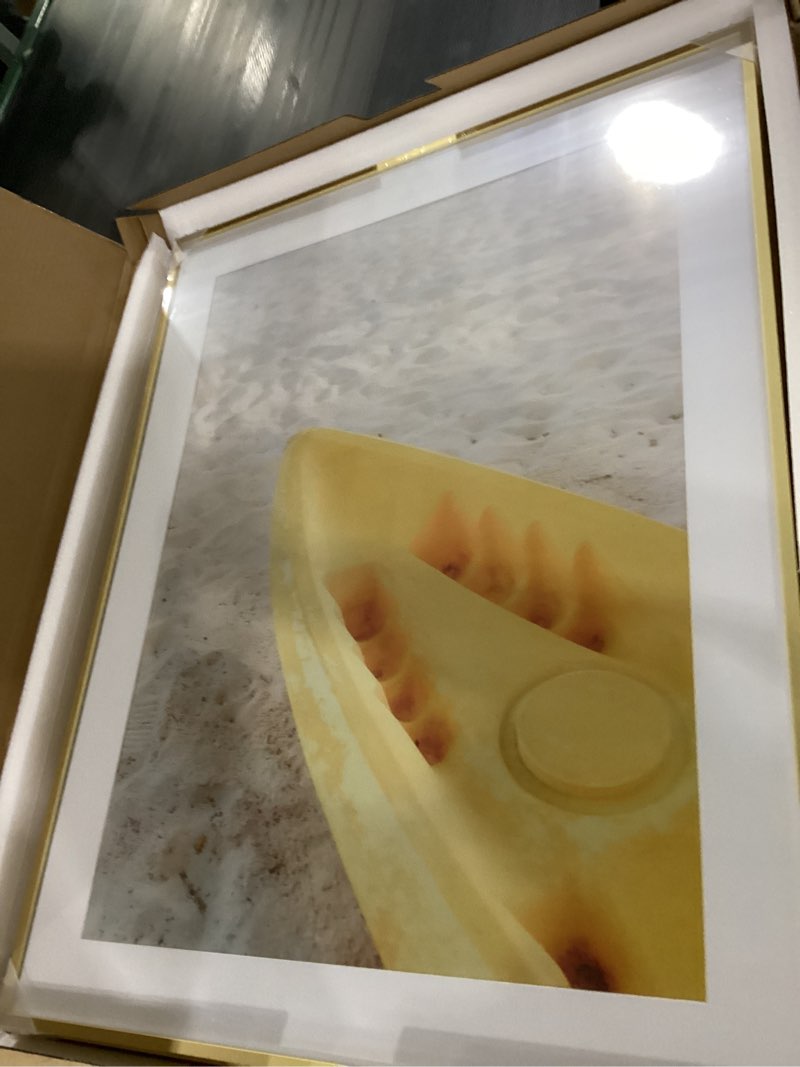 Condition photo showing New/Like New for 22x28 metal picture frame for wall with mat for 18x24, 22''x28'' aluminum photo frames with tempered glass for home decor, minimalist modern poster frame horizontally vertically set of 2, gold gold 22''x28''-2p real glass
