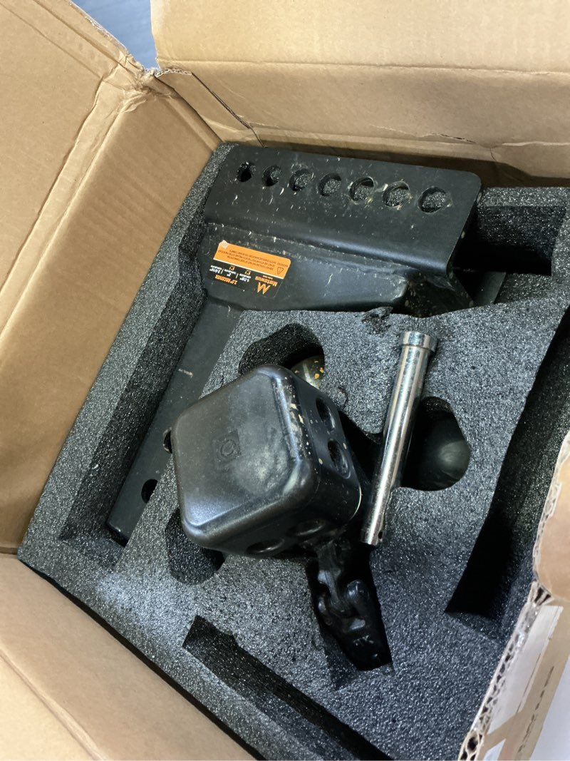 Condition photo showing As Is for adjustable trailer hitch -drop hitch fit 2.5" receiver-6" drop/rise | tri ball mount with hook (1-7/8'', 2'' & 2-5/16''), 15,000 lbs gtw tow hitch, 3 ball hitches for trucks, rvs, camper, suv etc