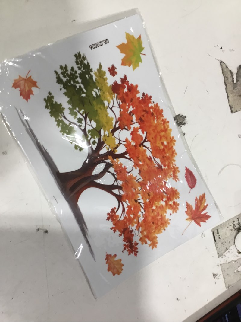 Condition photo showing New/Like New for Fall Window Clings Stickers, 84Pcs Autumn Woodland Animals Maple Leaves Pumpkin Window Decals for Fall Harvest Party Home Office Decoration Fall Animals