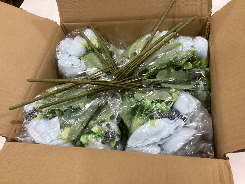 Condition photo showing New/Like New for peonies artificial flowers 12 bundles pink flowers bouquet, lifelike silk fake peonies with stems for home table centerpieces, wedding, party & diy bridal floral arrangements (blue)