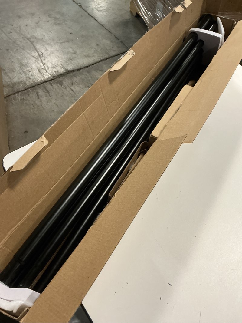 Condition photo showing Good Condition for kamanina 1 inch double curtain rods 66 to 120 inches (5.5-10 feet), heavy duty adjustable double curtain rod for windows, black drapery rods with end caps black 66-120"