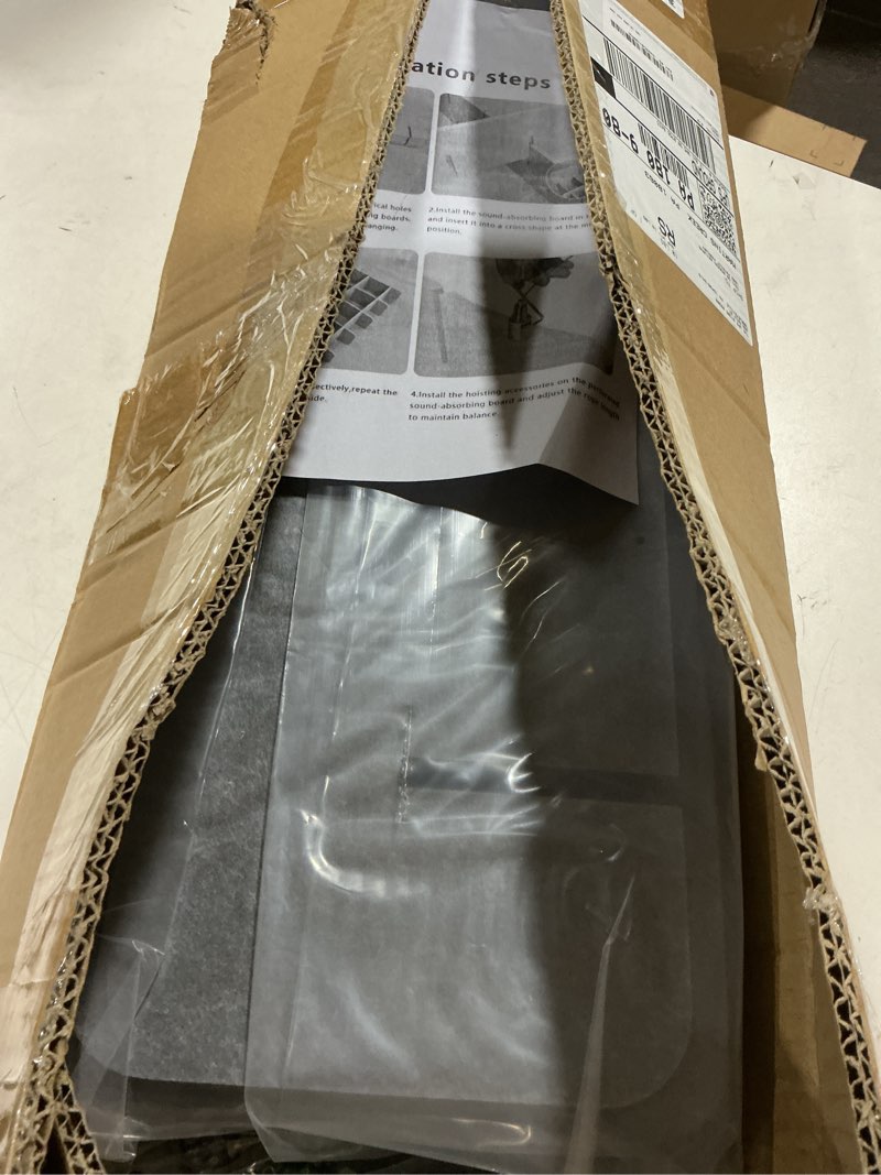 Condition photo showing Good Condition for acoustic ceiling waffle panel, poomel acoustic panels sound absorbing, large hanging noise reduction panel, ceiling cloud sound diffusers for office, home theater, recording studio, grey