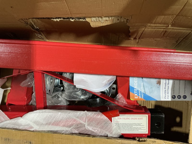Condition photo showing Good Condition for 2 Ton Folding Hydraulic Engine Hoist Cherry Picker, 4400 Lbs Capacity, Adjustable Telescoping Boom, 