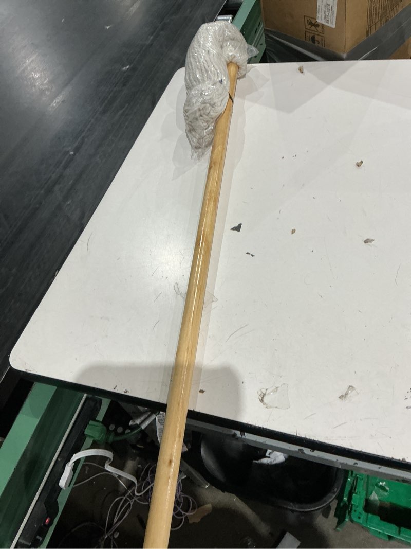 Condition photo showing Good Condition for large wet deck cotton mop with solid wood handle (11 oz, white) 11 oz white