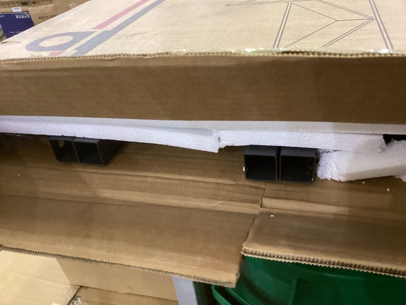 Condition photo showing As Is for Armocity Corner Desk Small Desk with Outlets Corner Table for Small Space, Computer Desk with USB Ports Triangle Desk with Storage for Home Office, Workstation, Living Room, Bedroom, Oak