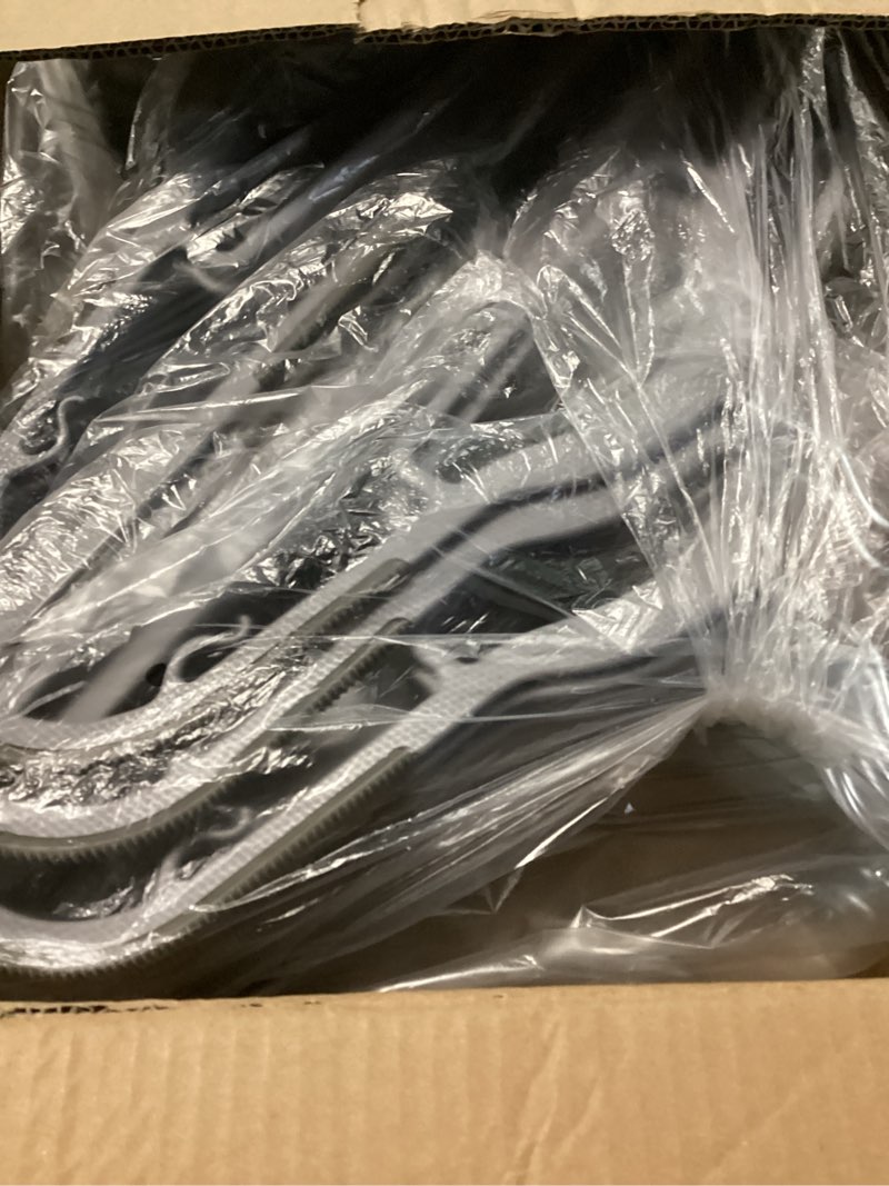 Condition photo showing Good Condition for house day plastic hangers 50 pack, grey plastic clothes hangers non slip with rubber grip, heavy duty hanger with 360° swivel metal hook, ultra thin hangers space saving for closet organizer 50 pack gray + dark gray