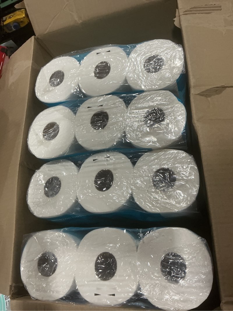 Condition photo showing As Is for amazon basics 2-ply soft toilet paper, 30 rolls (4 packs of 6), 350 sheets per roll, septic safe, equivalent to 185 regular rolls 350 sheet (pack of 30)