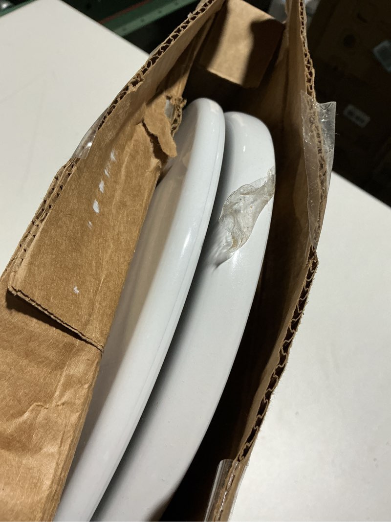 Condition photo showing As Is for Bemis 1500EC 390 Lift-Off Wood Elongated Toilet Seat, Cotton White (Pack of 1)