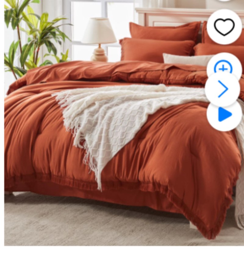 Andency Queen Size Comforter Sets Burnt Orange - 3Pieces Bed in a Bag Soft Cozy Bedding Comforter Sets, Terracotta Rust Fringe All Season Bed Set with Comforter, Sheets, Pillowcases & Shams