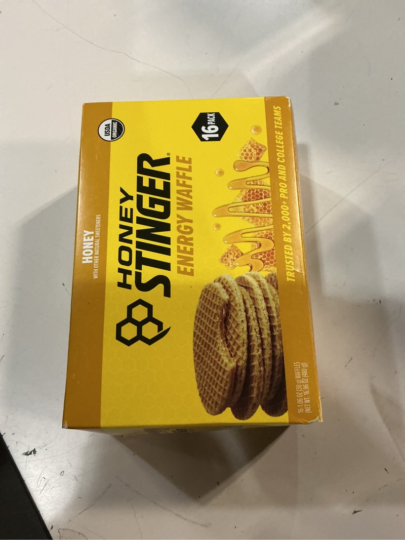 Condition photo showing New/Like New for ( BEST BEFORE/JANUARY/03/2027) HONEY STINGER, HONEY WAFFLE, HONEY 16 PACK 