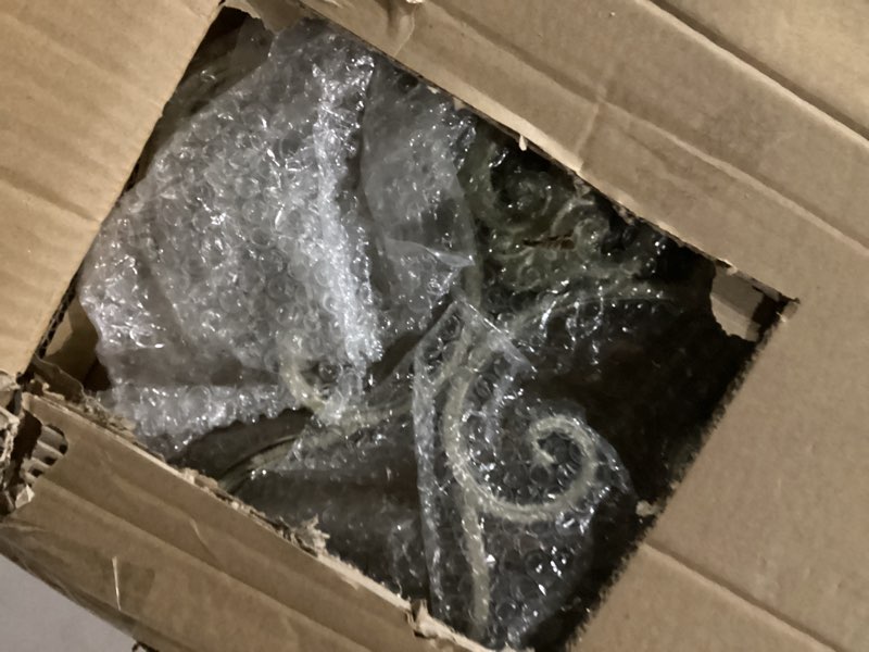 Condition photo showing As Is for Free Standing Towel Rack for Bathroom 3 Tier Metal Towel Rack Stand with Shelf Floor Towels Rack Freestanding for Bath Towels, Hand Towels, Washcloths, Modern Retro White