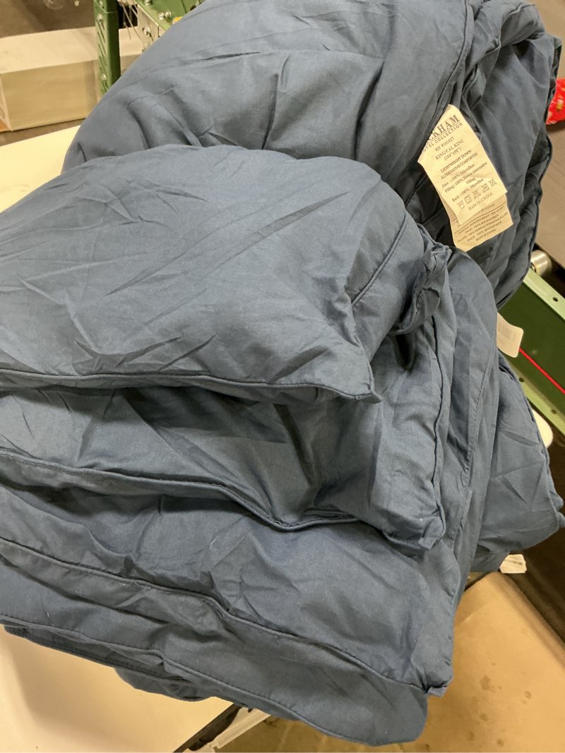 Condition photo showing As Is for 1600 Series Lightweight Goose Down Alternative Comforter Full/Queen / Navy Blue Navy Blue Full/Queen