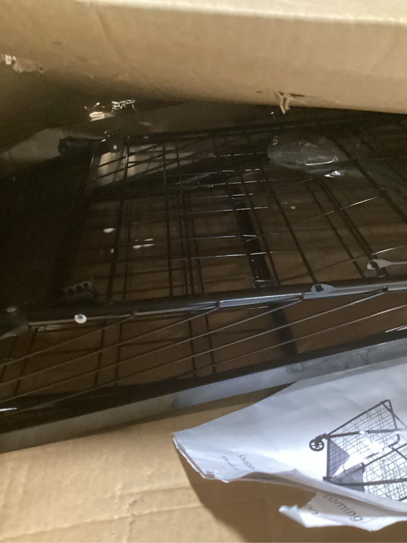 Condition photo showing Good Condition for our modern space shopping cart & large 360° swivel wheels | foldable collapsible & lightweight | perfect for groceries laundry utility cart - black black standard wheels