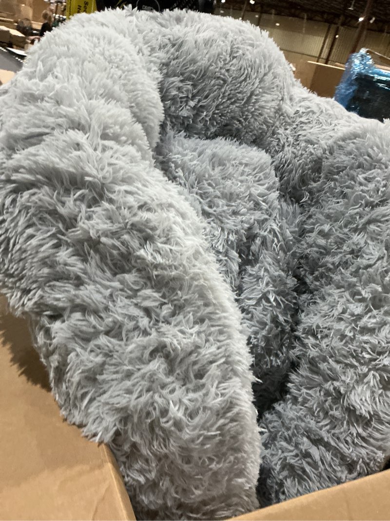 Condition photo showing As Is for plush calming donut dog bed for small to medium dogs,  round pet bed