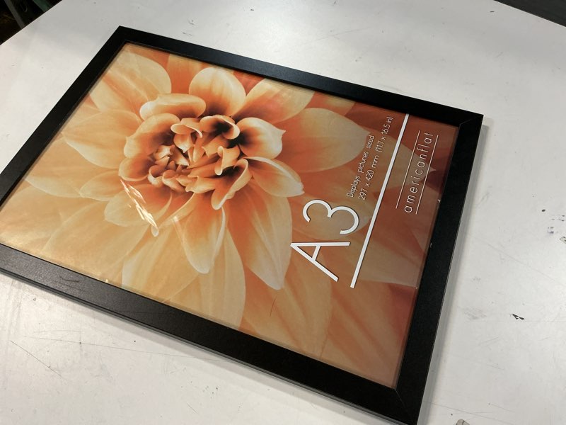 Condition photo showing As Is for Americanflat 11.7\" x 16.5\"  black Poster Frame