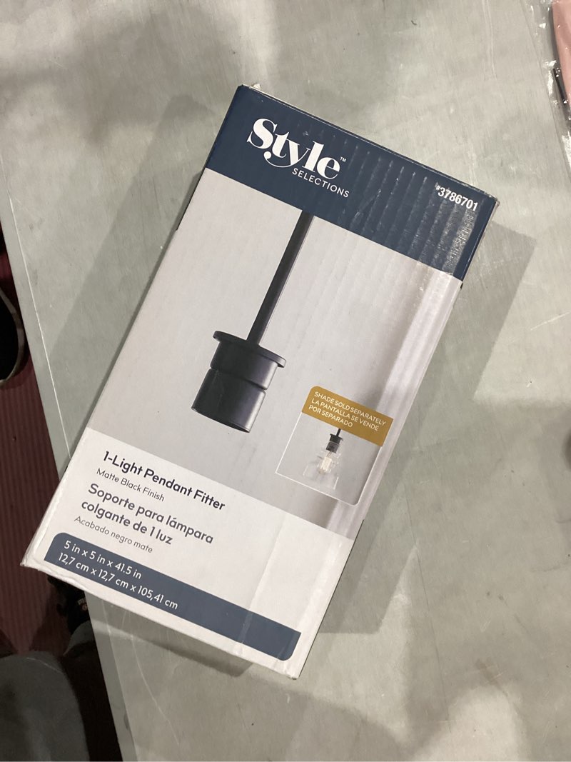 Condition photo showing As Is for  Style Selections Mix and Match 1 -Light Matte black Transitional Cylinder 