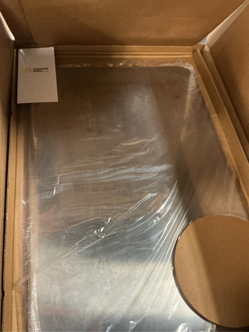Condition photo showing Good Condition for Stainless Steel Double Burner Griddle Pan, Nonstick Flat Top Grill Plate with Stainless Steel Handles, Induction Ready, Compatible with All Cooktops, Dishwasher-Friendly, Oven-Safe, Rectangular