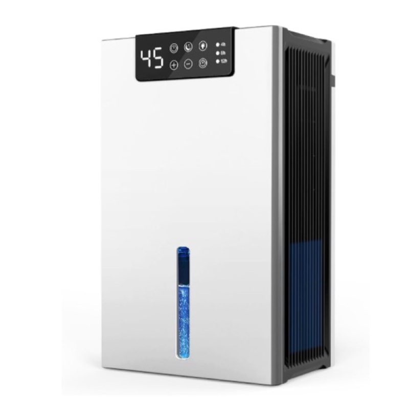 dehumidifier, dehumidifiers for home(1000sq.ft), 98 oz dehumidifier washable air filter, dehumidifiers for basement with drain hose, auto shut off, timer setting, humidity display, gray